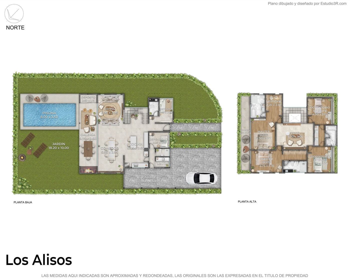 Croquis de conjunto del lote y la casa